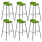 Modern Style Counter Stool Faux Leather Counter-height Stool for Indoor Green-Black 6 Piece Set Clearhalo 'Bar Furniture' 'Bar Stools' 'bar_stools' 'furn' 'furn_bar_stools' 'Furniture' 'Kitchen & Dining Furniture' 6857087