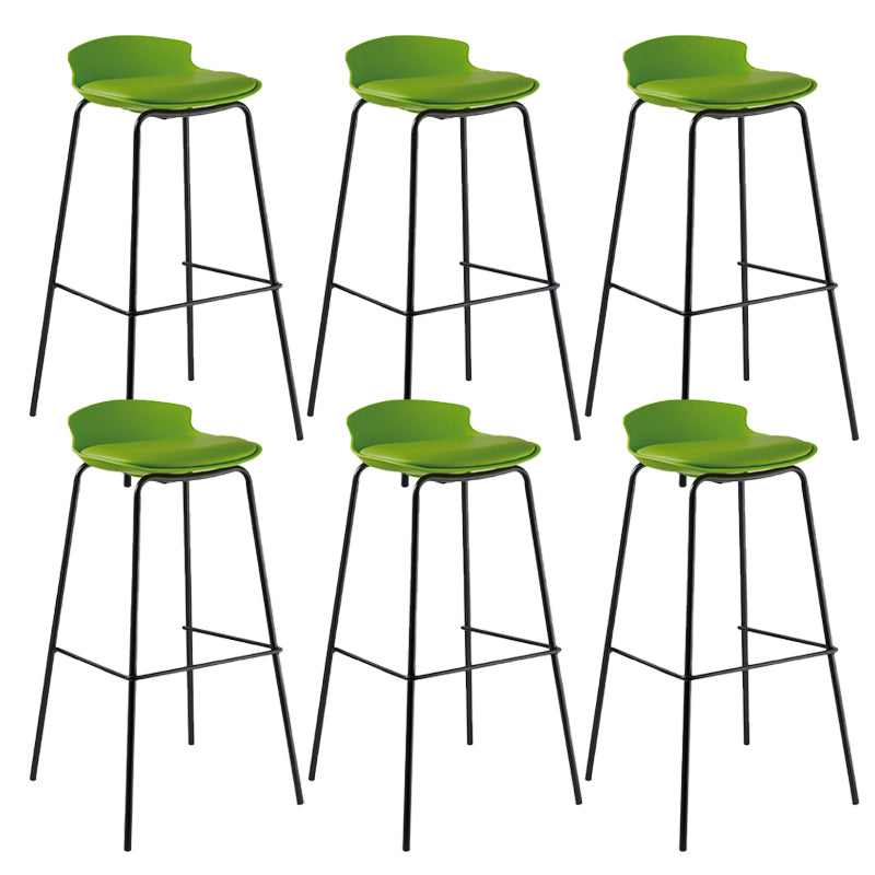 Modern Style Counter Stool Faux Leather Counter-height Stool for Indoor Green-Black 6 Piece Set Clearhalo 'Bar Furniture' 'Bar Stools' 'bar_stools' 'furn' 'furn_bar_stools' 'Furniture' 'Kitchen & Dining Furniture' 6857087