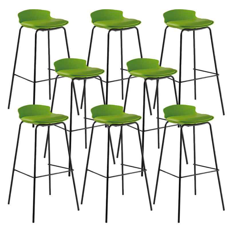 Modern Style Counter Stool Faux Leather Counter-height Stool for Indoor Green-Black 8 Piece Set Clearhalo 'Bar Furniture' 'Bar Stools' 'bar_stools' 'furn' 'furn_bar_stools' 'Furniture' 'Kitchen & Dining Furniture' 6857088