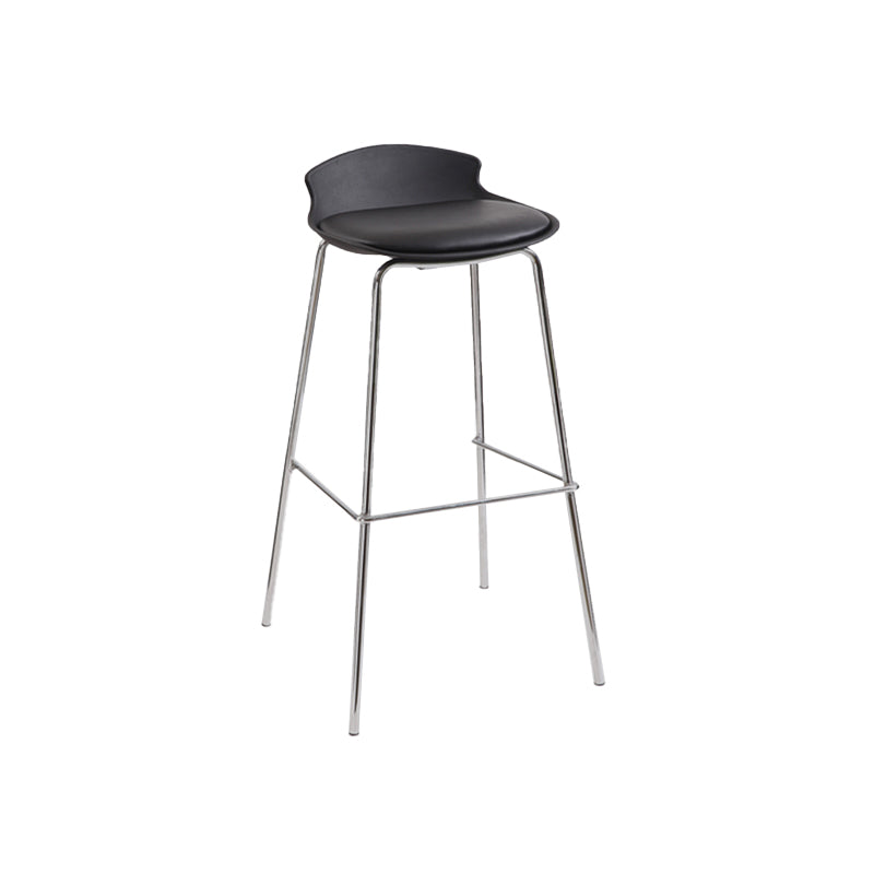 Modern Style Counter Stool Faux Leather Counter-height Stool for Indoor Black 1 Piece Clearhalo 'Bar Furniture' 'Bar Stools' 'bar_stools' 'furn' 'furn_bar_stools' 'Furniture' 'Kitchen & Dining Furniture' 6857089