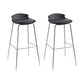 Modern Style Counter Stool Faux Leather Counter-height Stool for Indoor Black 2 Piece Set Clearhalo 'Bar Furniture' 'Bar Stools' 'bar_stools' 'furn' 'furn_bar_stools' 'Furniture' 'Kitchen & Dining Furniture' 6857090