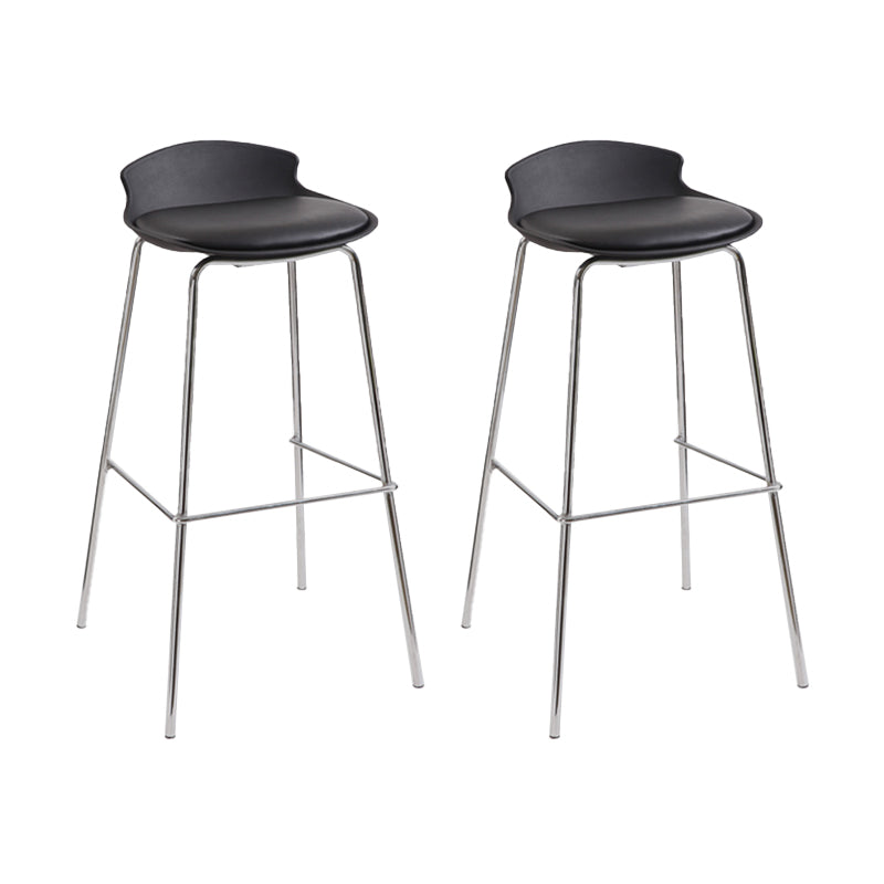 Modern Style Counter Stool Faux Leather Counter-height Stool for Indoor Black 2 Piece Set Clearhalo 'Bar Furniture' 'Bar Stools' 'bar_stools' 'furn' 'furn_bar_stools' 'Furniture' 'Kitchen & Dining Furniture' 6857090