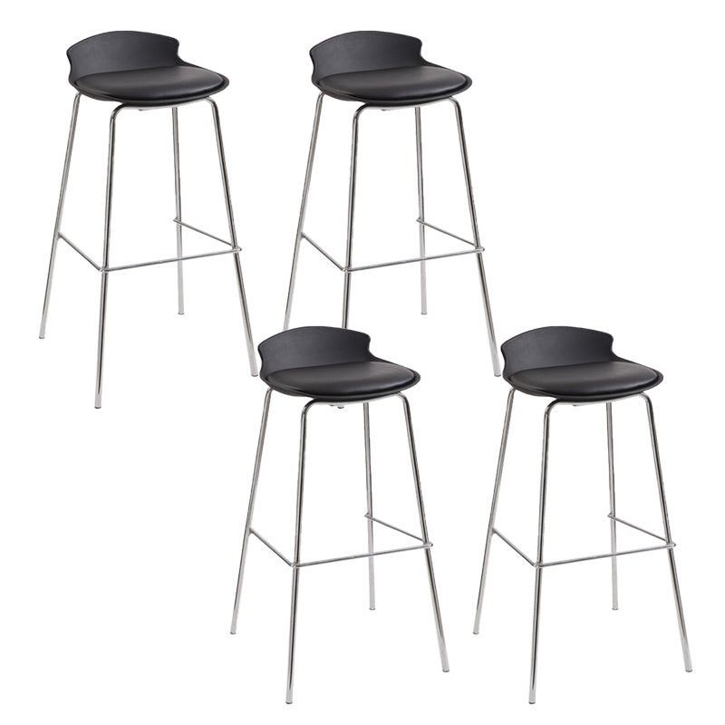 Modern Style Counter Stool Faux Leather Counter-height Stool for Indoor Black 4 Piece Set Clearhalo 'Bar Furniture' 'Bar Stools' 'bar_stools' 'furn' 'furn_bar_stools' 'Furniture' 'Kitchen & Dining Furniture' 6857091