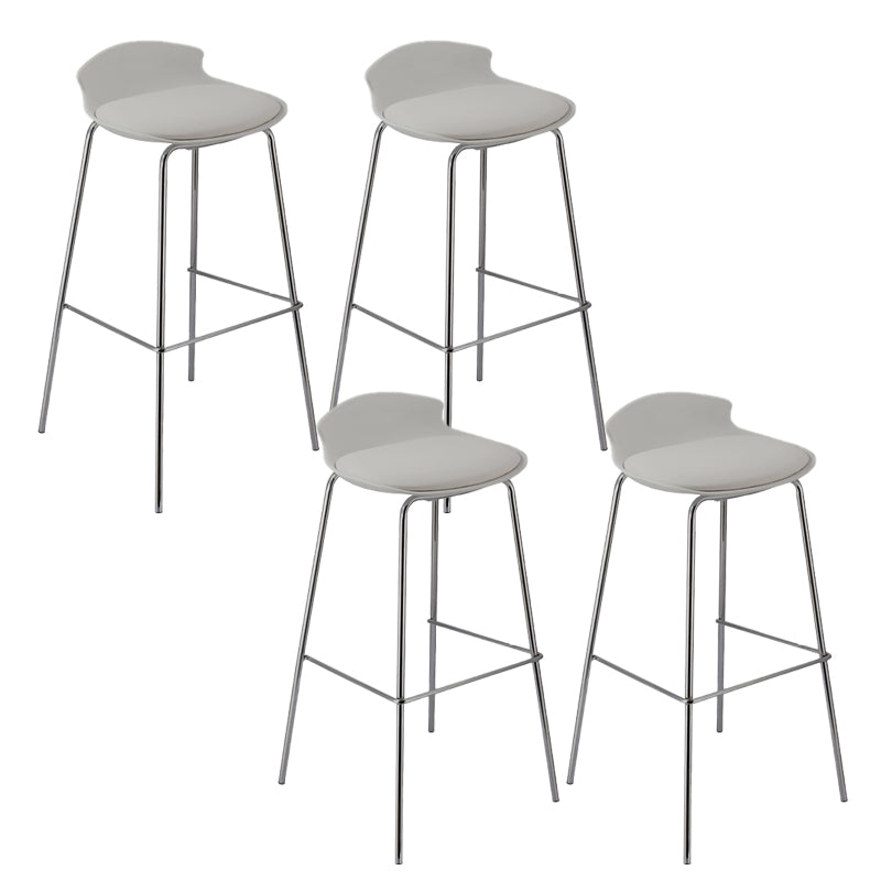 Modern Style Counter Stool Faux Leather Counter-height Stool for Indoor White 4 Piece Set Clearhalo 'Bar Furniture' 'Bar Stools' 'bar_stools' 'furn' 'furn_bar_stools' 'Furniture' 'Kitchen & Dining Furniture' 6857096