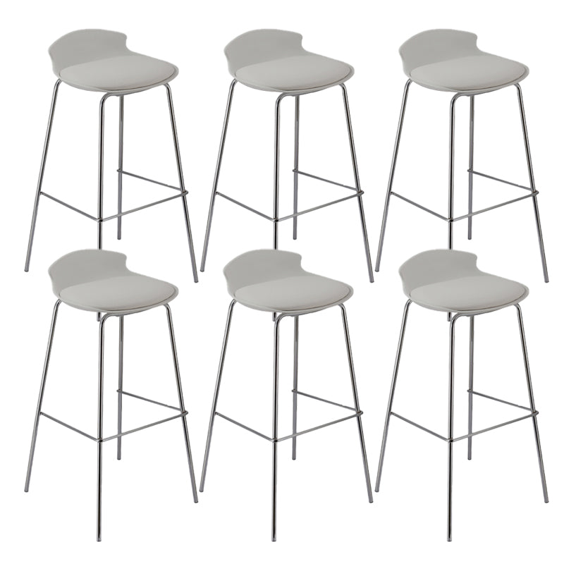 Modern Style Counter Stool Faux Leather Counter-height Stool for Indoor White 6 Piece Set Clearhalo 'Bar Furniture' 'Bar Stools' 'bar_stools' 'furn' 'furn_bar_stools' 'Furniture' 'Kitchen & Dining Furniture' 6857097