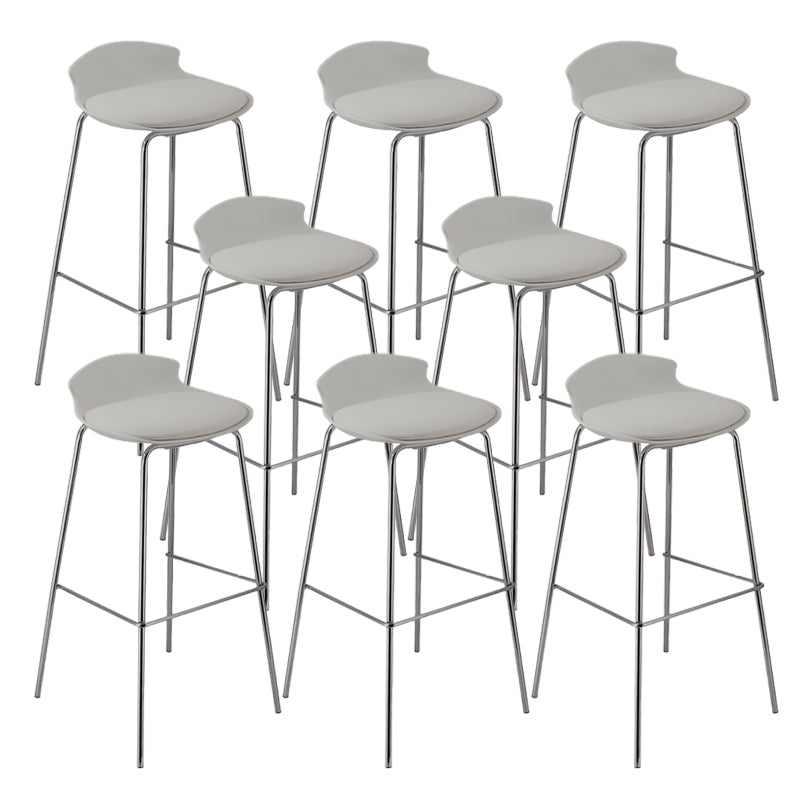 Modern Style Counter Stool Faux Leather Counter-height Stool for Indoor White 8 Piece Set Clearhalo 'Bar Furniture' 'Bar Stools' 'bar_stools' 'furn' 'furn_bar_stools' 'Furniture' 'Kitchen & Dining Furniture' 6857098