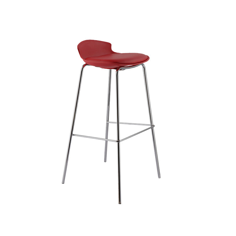 Modern Style Counter Stool Faux Leather Counter-height Stool for Indoor Red 1 Piece Clearhalo 'Bar Furniture' 'Bar Stools' 'bar_stools' 'furn' 'furn_bar_stools' 'Furniture' 'Kitchen & Dining Furniture' 6857099