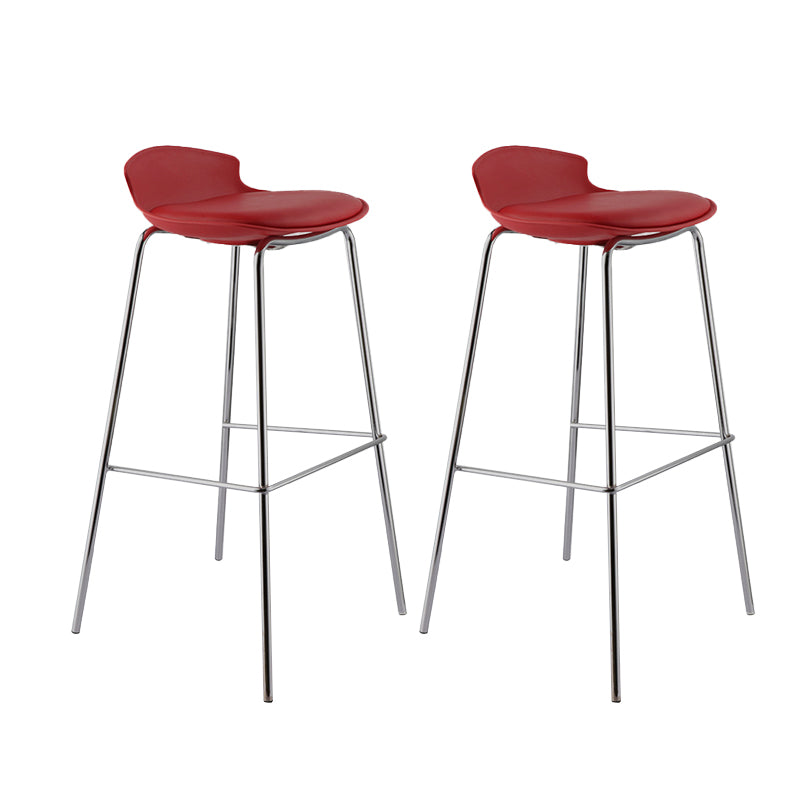 Modern Style Counter Stool Faux Leather Counter-height Stool for Indoor Red 2 Piece Set Clearhalo 'Bar Furniture' 'Bar Stools' 'bar_stools' 'furn' 'furn_bar_stools' 'Furniture' 'Kitchen & Dining Furniture' 6857100