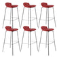 Modern Style Counter Stool Faux Leather Counter-height Stool for Indoor Red 6 Piece Set Clearhalo 'Bar Furniture' 'Bar Stools' 'bar_stools' 'furn' 'furn_bar_stools' 'Furniture' 'Kitchen & Dining Furniture' 6857102