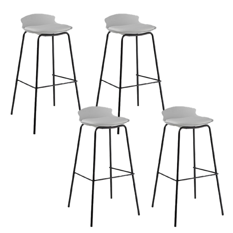 Modern Style Counter Stool Faux Leather Counter-height Stool for Indoor Black White 4 Piece Set Clearhalo 'Bar Furniture' 'Bar Stools' 'bar_stools' 'furn' 'furn_bar_stools' 'Furniture' 'Kitchen & Dining Furniture' 6857106