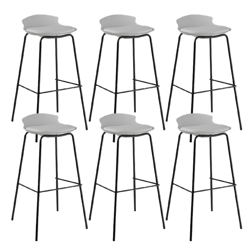 Modern Style Counter Stool Faux Leather Counter-height Stool for Indoor Black White 6 Piece Set Clearhalo 'Bar Furniture' 'Bar Stools' 'bar_stools' 'furn' 'furn_bar_stools' 'Furniture' 'Kitchen & Dining Furniture' 6857107