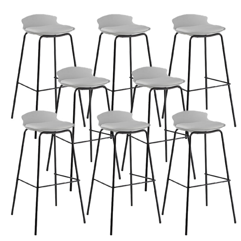 Modern Style Counter Stool Faux Leather Counter-height Stool for Indoor Black White 8 Piece Set Clearhalo 'Bar Furniture' 'Bar Stools' 'bar_stools' 'furn' 'furn_bar_stools' 'Furniture' 'Kitchen & Dining Furniture' 6857108