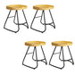 Modern Armless Backless Counter Stool Iron Bar Stool with Pedal for Milk Tea Shop 4 Piece Set Short Stool(18"H) Clearhalo 'Bar Furniture' 'Bar Stools' 'bar_stools' 'furn' 'furn_bar_stools' 'Furniture' 'Kitchen & Dining Furniture' 6857135