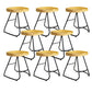 Modern Armless Backless Counter Stool Iron Bar Stool with Pedal for Milk Tea Shop 8 Piece Set Short Stool(18"H) Clearhalo 'Bar Furniture' 'Bar Stools' 'bar_stools' 'furn' 'furn_bar_stools' 'Furniture' 'Kitchen & Dining Furniture' 6857140