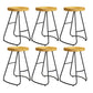 Modern Armless Backless Counter Stool Iron Bar Stool with Pedal for Milk Tea Shop 6 Piece Set Counter Stool(26"H) Clearhalo 'Bar Furniture' 'Bar Stools' 'bar_stools' 'furn' 'furn_bar_stools' 'Furniture' 'Kitchen & Dining Furniture' 6857147