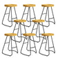 Modern Armless Backless Counter Stool Iron Bar Stool with Pedal for Milk Tea Shop 8 Piece Set Counter Stool(26"H) Clearhalo 'Bar Furniture' 'Bar Stools' 'bar_stools' 'furn' 'furn_bar_stools' 'Furniture' 'Kitchen & Dining Furniture' 6857148