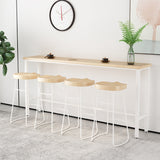 Contemporary Bar Stools Metal and Solid Wood Counter Height Stools