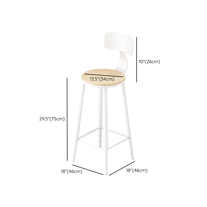 Contemporary Bar Stools Metal and Solid Wood Counter Height Stools