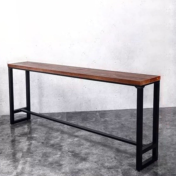 Industrial Rectangle Bar Height Table Solid Wood Bar Height Bistro Bar Desk Without Chairs Clearhalo 'Bar Furniture' 'Bar Tables' 'bar_tables' 'furn' 'furn_bar_tables' 'Furniture' 'Kitchen & Dining Furniture' 6857203