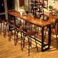 Industrial Rectangle Bar Height Table Solid Wood Bar Height Bistro Bar Desk 78.7"L x 15.7"W x 41.3"H Without Chairs Clearhalo 'Bar Furniture' 'Bar Tables' 'bar_tables' 'furn' 'furn_bar_tables' 'Furniture' 'Kitchen & Dining Furniture' 6857204