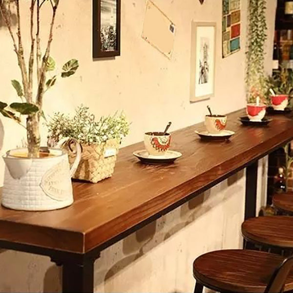 Industrial Rectangle Bar Height Table Solid Wood Bar Height Bistro Bar Desk Clearhalo 'Bar Furniture' 'Bar Tables' 'bar_tables' 'furn' 'furn_bar_tables' 'Furniture' 'Kitchen & Dining Furniture' 6857210