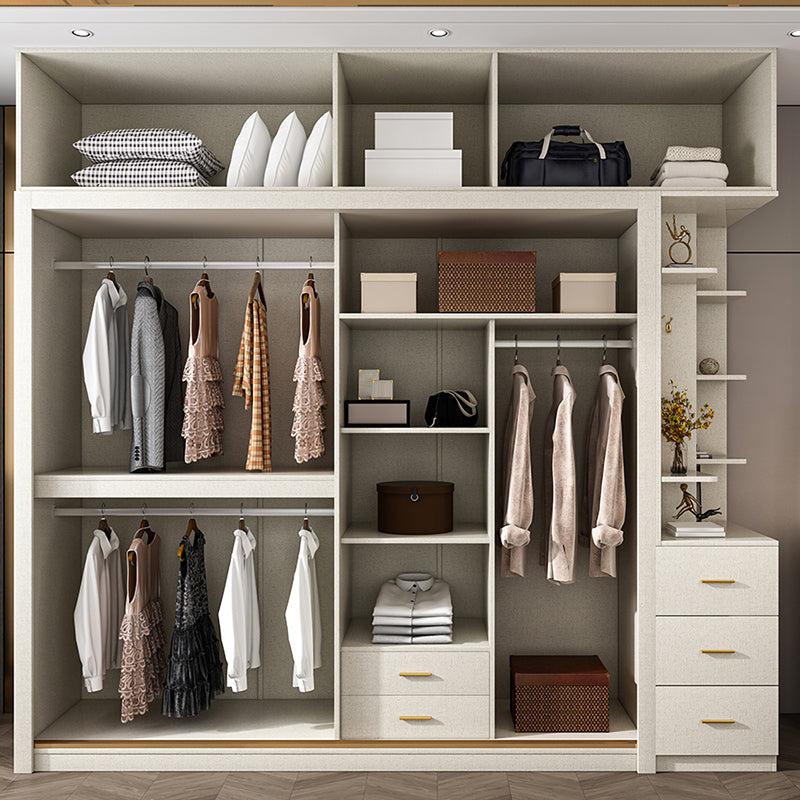 白い固形材のワードローブ鎧モダンスライド2ドアワードローブ