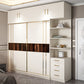 Contemporary Soft Close Doors Wardrobe Cabinet White Wood Sliding Doors with Shelves
