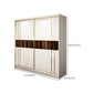 Contemporary Soft Close Doors Wardrobe Cabinet White Wood Sliding Doors with Shelves