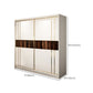 Contemporary Soft Close Doors Wardrobe Cabinet White Wood Sliding Doors with Shelves