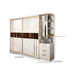 Contemporary Soft Close Doors Wardrobe Cabinet White Wood Sliding Doors with Shelves