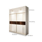 Contemporary Soft Close Doors Wardrobe Cabinet White Wood Sliding Doors with Shelves