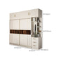 Contemporary Soft Close Doors Wardrobe Cabinet White Wood Sliding Doors with Shelves