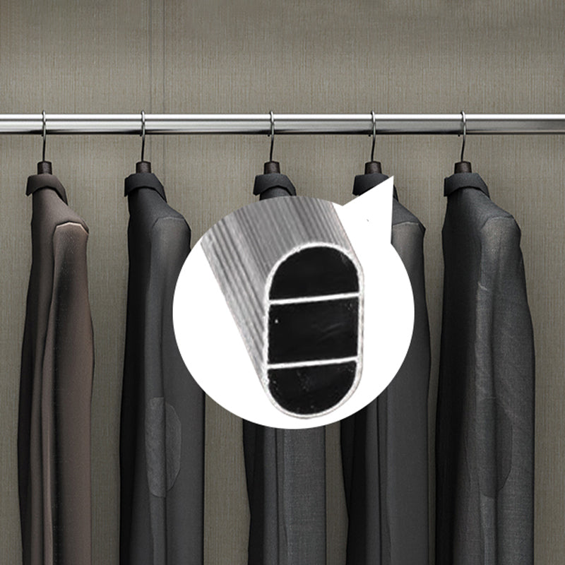 Zeitgenössische freistehende Holzgarderobe, die weiche, enge Türen in Weiß rutschen