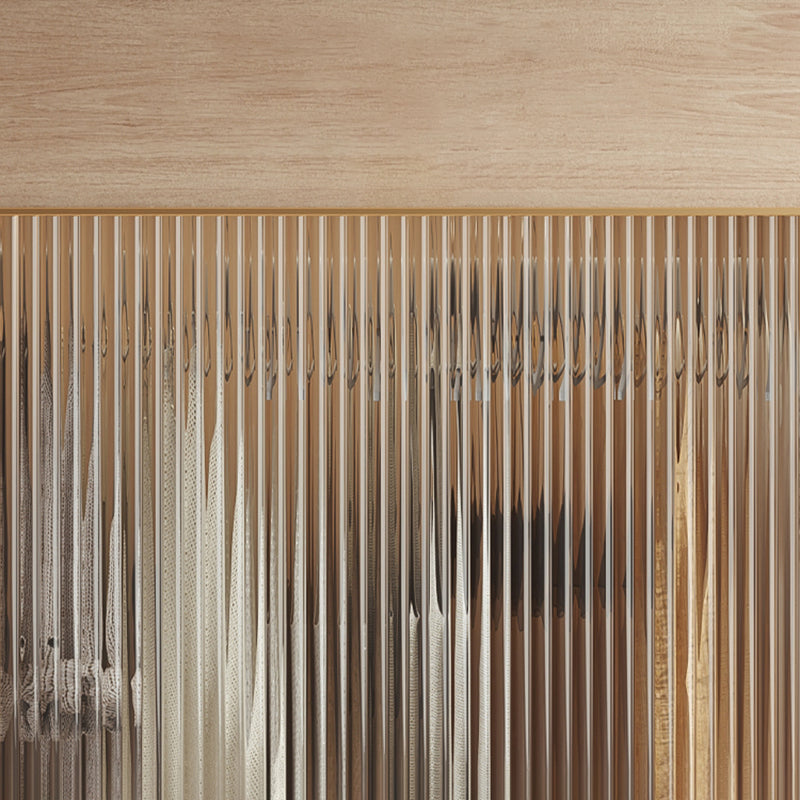 Armadio a porte scorrevoli in vetro contemporanea guardaroba in legno naturale con cassetti