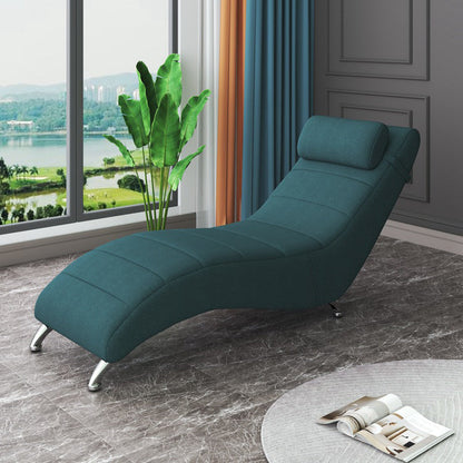 Faux Leather Chaise Lounge Armless Solid Color Chaise for Bedroom and Living Room Green Clearhalo 'Chairs & Seating' 'Chaise Lounge' 'chaise_lounge' 'furn' 'furn_chaise_lounge' 'Furniture' 'Living Room Furniture' 6858322