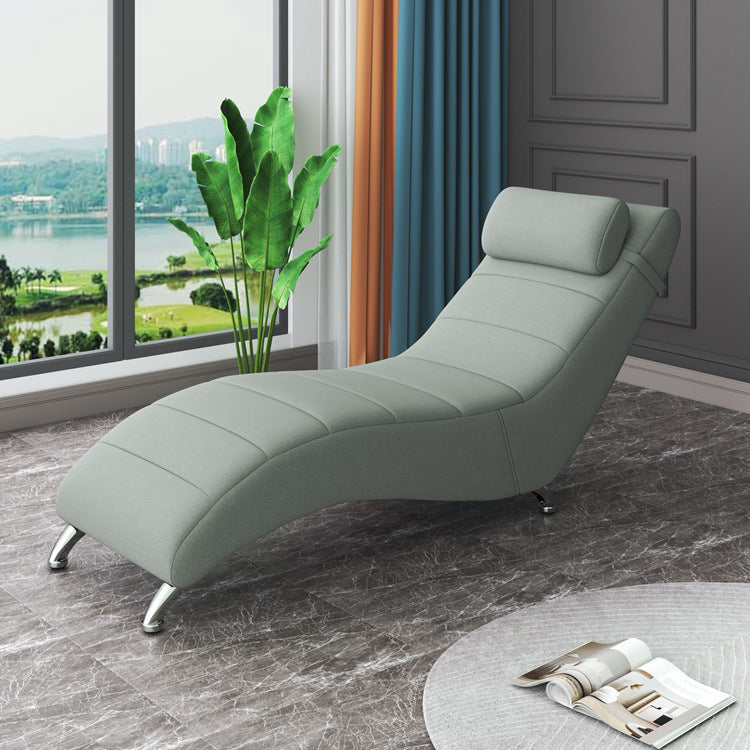 Faux Leather Chaise Lounge Armless Solid Color Chaise for Bedroom and Living Room Light Green Clearhalo 'Chairs & Seating' 'Chaise Lounge' 'chaise_lounge' 'furn' 'furn_chaise_lounge' 'Furniture' 'Living Room Furniture' 6858329
