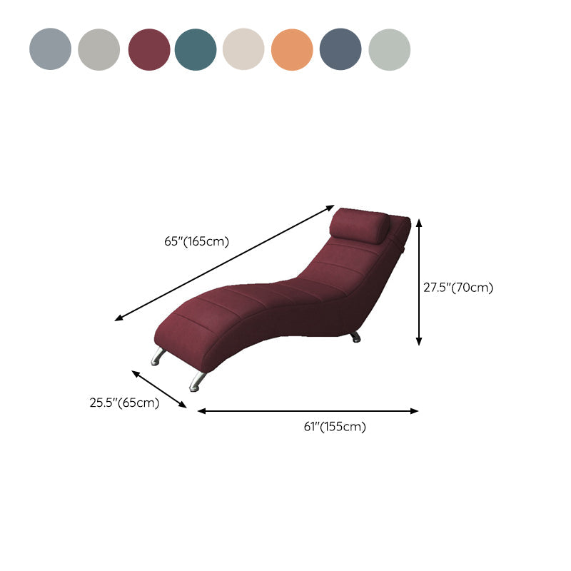 Faux Leather Chaise Lounge Armless Solid Color Chaise for Bedroom and Living Room Clearhalo 'Chairs & Seating' 'Chaise Lounge' 'chaise_lounge' 'furn' 'furn_chaise_lounge' 'Furniture' 'Living Room Furniture' 6858330