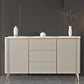 Classic Glam Storage Chest Stone Dresser with 3 Drawers , 12.87-inch Width 59"L x 13"W x 33.5"H Grey Clearhalo 'Bedroom Furniture' 'Dressers & Chests' 'dressers_chests' 'furn' 'furn_dressers_chests' 'Furniture' 6858534