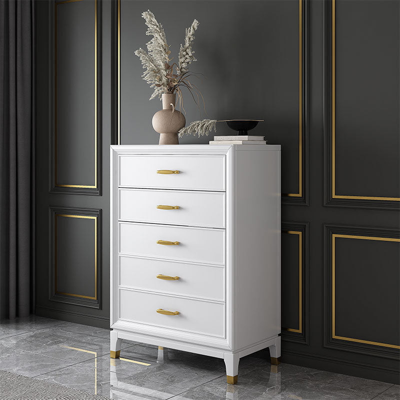 Commode en bois massif avec coffre de rangement Classic Glam de 17,55 pouces avec 5/7/9 tiroirs