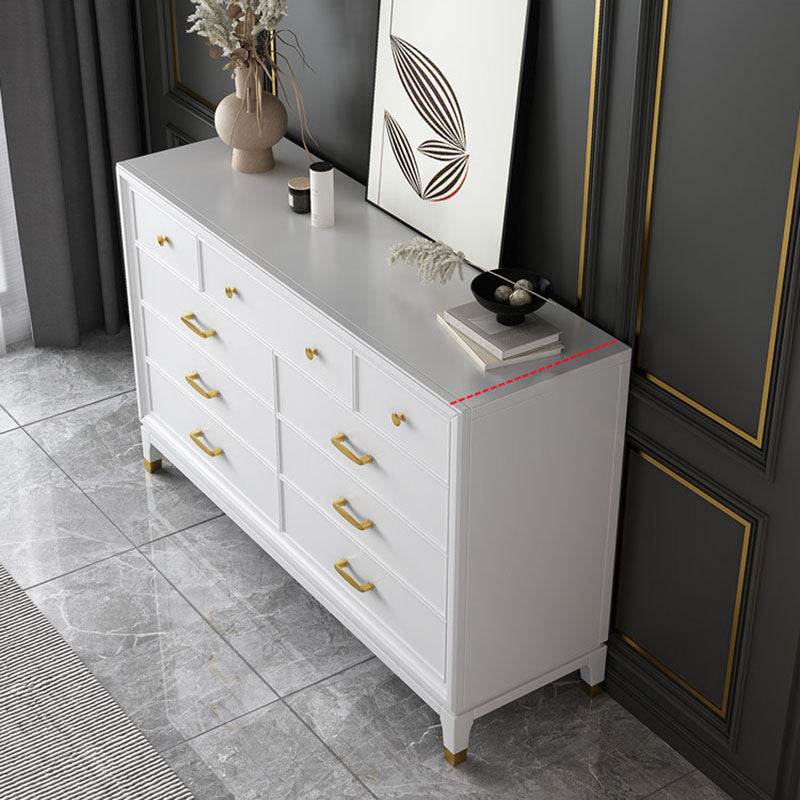 Commode en bois massif avec coffre de rangement Classic Glam de 17,55 pouces avec 5/7/9 tiroirs
