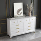 Commode en bois massif avec coffre de rangement Classic Glam de 17,55 pouces avec 5/7/9 tiroirs