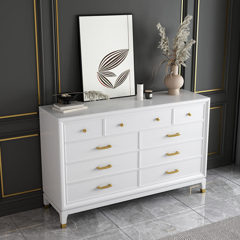 Commode en bois massif avec coffre de rangement Classic Glam de 17,55 pouces avec 5/7/9 tiroirs