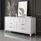 Commode en bois massif avec coffre de rangement Classic Glam de 17,55 pouces avec 5/7/9 tiroirs