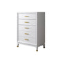 Commode en bois massif avec coffre de rangement Classic Glam de 17,55 pouces avec 5/7/9 tiroirs