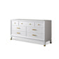 Commode en bois massif avec coffre de rangement Classic Glam de 17,55 pouces avec 5/7/9 tiroirs