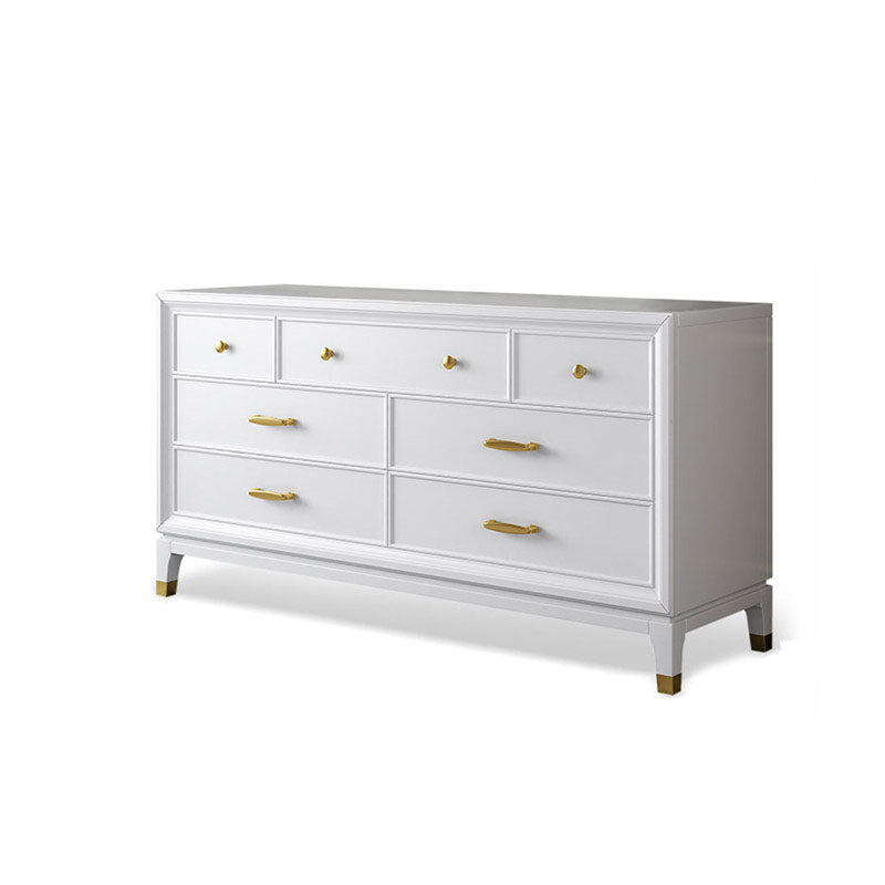 Commode en bois massif avec coffre de rangement Classic Glam de 17,55 pouces avec 5/7/9 tiroirs