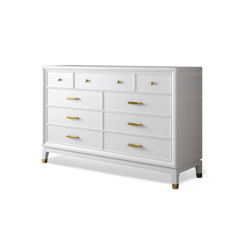 Commode en bois massif avec coffre de rangement Classic Glam de 17,55 pouces avec 5/7/9 tiroirs