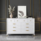 Commode en bois massif avec coffre de rangement Classic Glam de 17,55 pouces avec 5/7/9 tiroirs