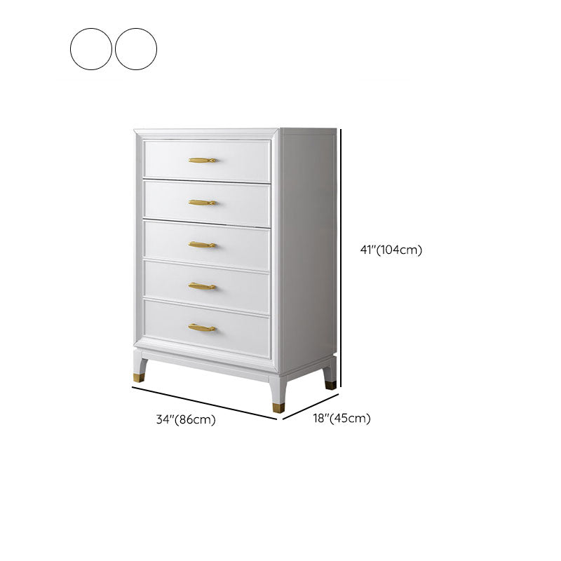 Commode en bois massif avec coffre de rangement Classic Glam de 17,55 pouces avec 5/7/9 tiroirs