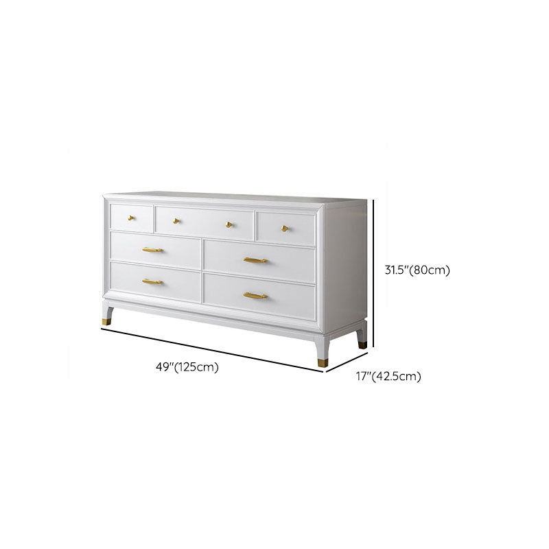 Commode en bois massif avec coffre de rangement Classic Glam de 17,55 pouces avec 5/7/9 tiroirs